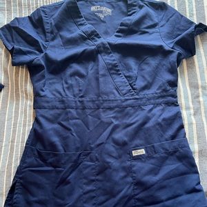 Navy greys anatomy scrub top